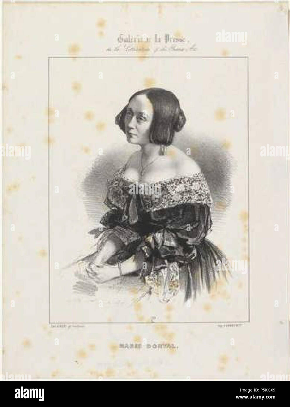 N/A. Italiano: Ritratto di Marie Dorval (1798-1849), litografia, 26.5 x 20.3, Musée national du château de Compiègne . 19th century. Marie Alexandre Alophe (1812-1883) 87 Alophe Dorval Stock Photo