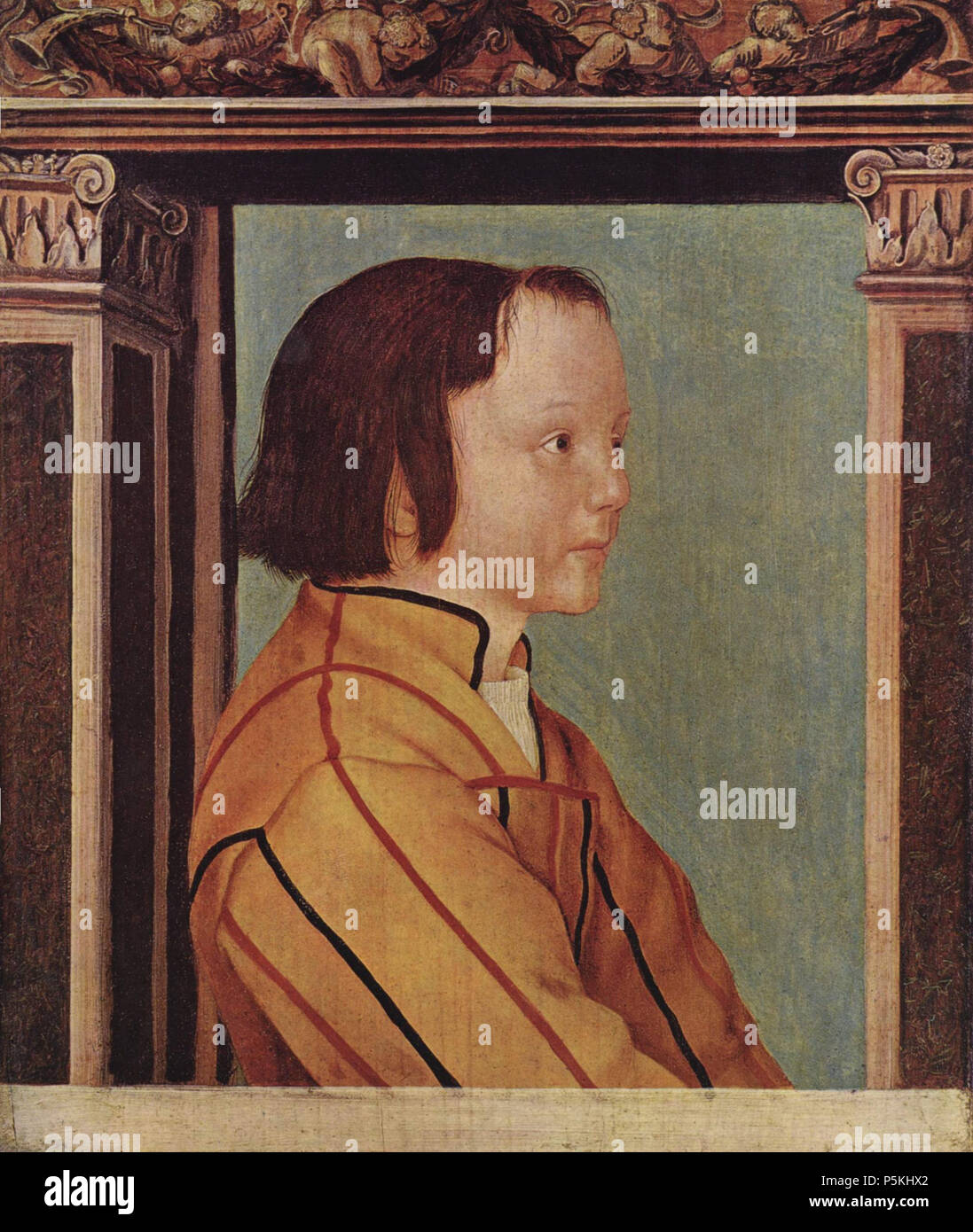 Deutsch: Knabe mit braunem Haar English: Young Boy with Brown Hair  1517. N/A 93 Ambrosius Holbein 001 Stock Photo