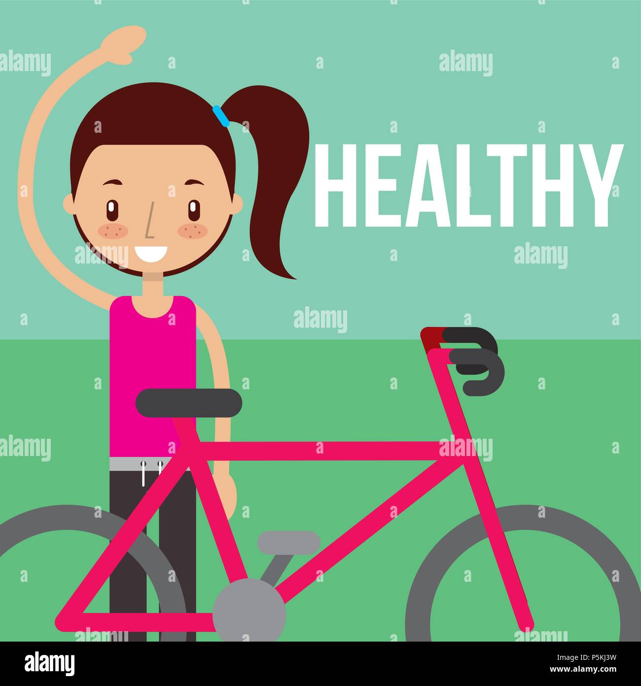 boy and girl healthy good habits Stock Vector