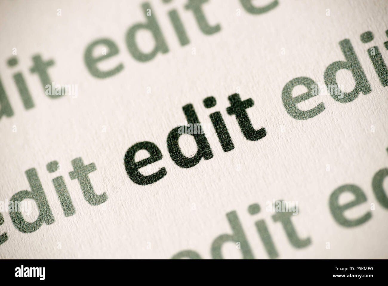 word edit printed on white paper macro Stock Photo