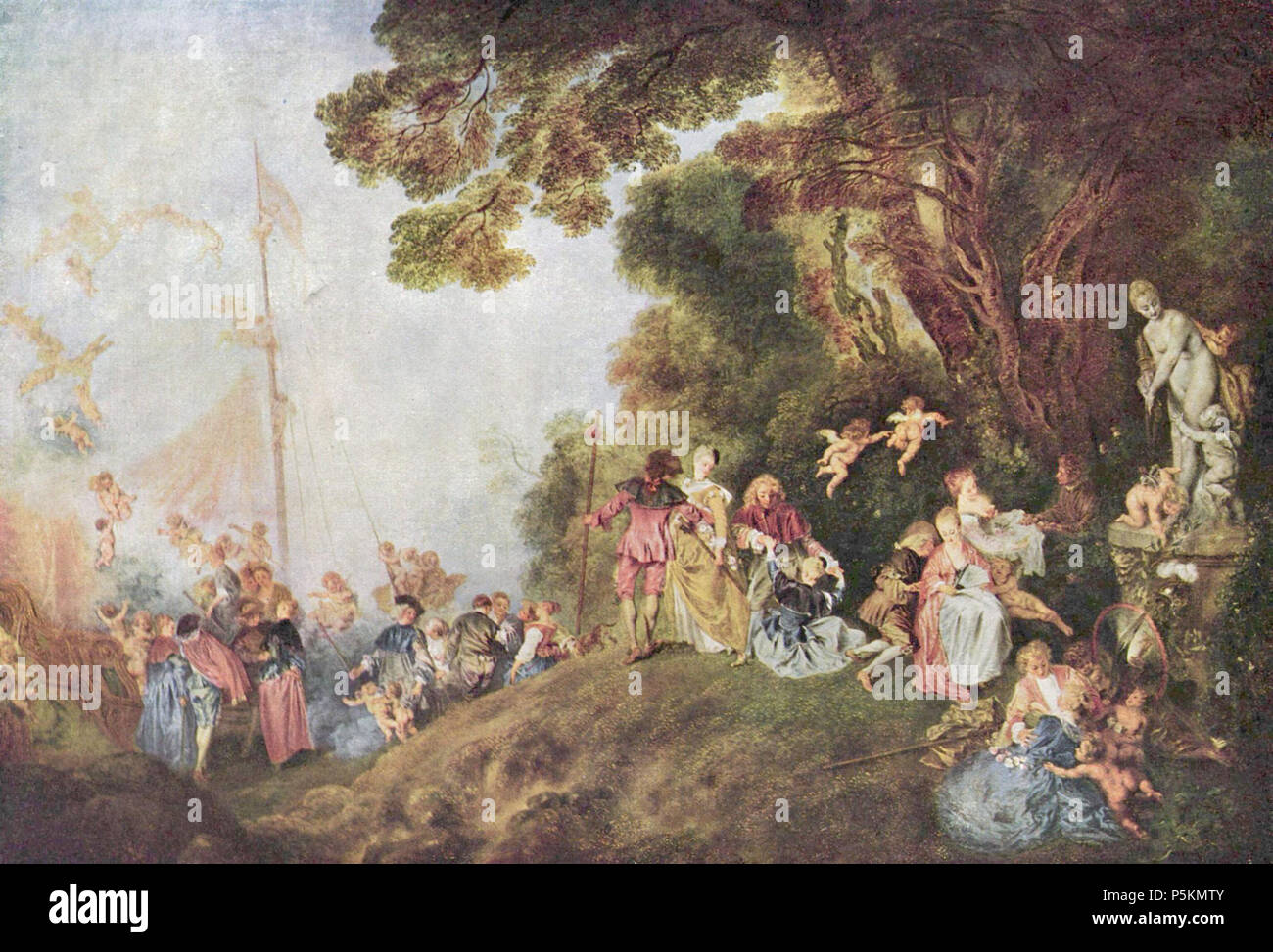 Deutsch: Einschiffung nach Kythera  circa 1718. N/A 110 Antoine Watteau 035 Stock Photo