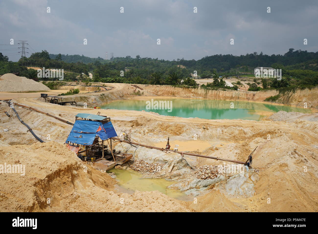 Sand Mine Operation After Deforestation Stock Photo Alamy