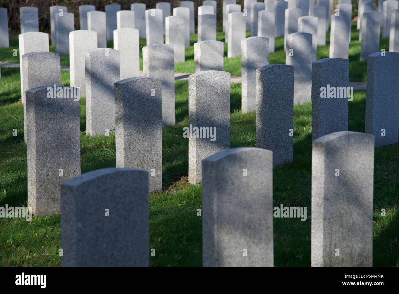 Military tombstones in Mount Royal cemetery Montreal Quebec Canada Stock Photo