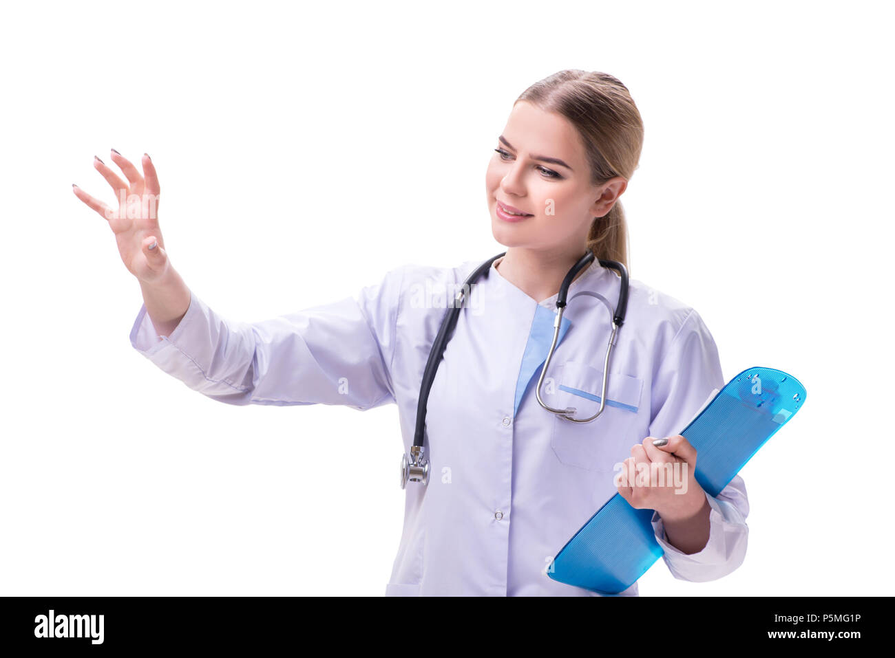 Young woman doctor isolated on white background Stock Photo - Alamy