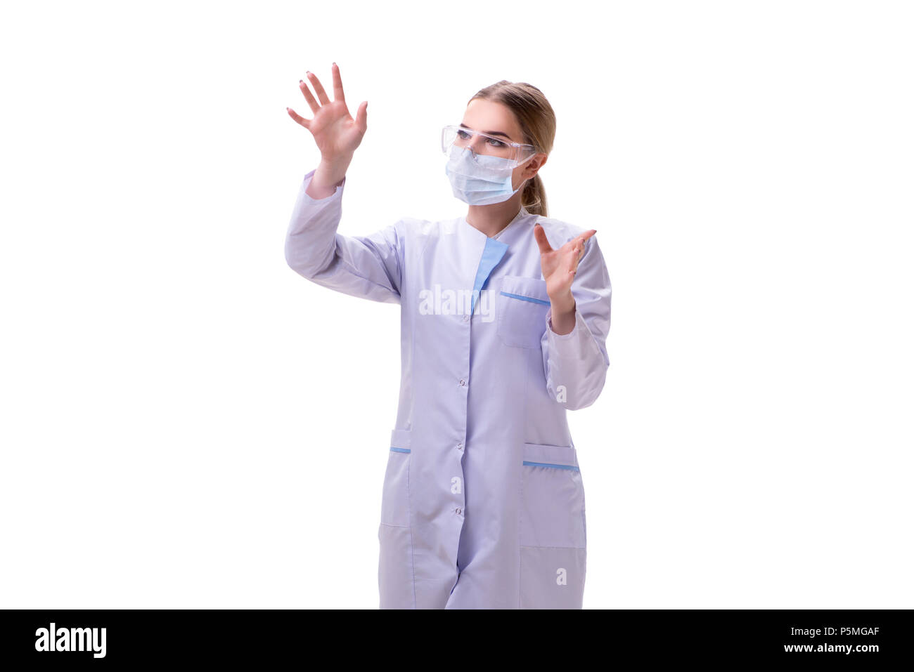 Young woman doctor isolated on white background Stock Photo - Alamy