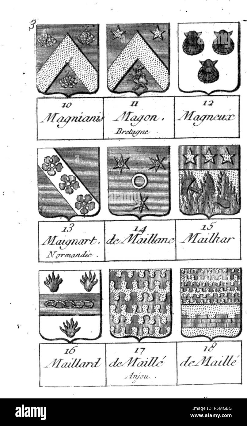 127 Armorial Dubuisson tome2 page3 Stock Photo