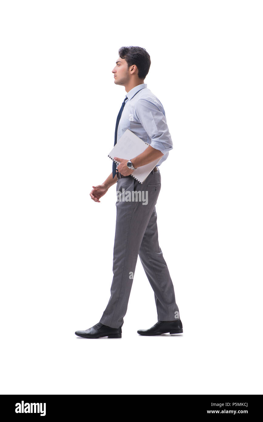Businessman isolated on white background Stock Photo - Alamy
