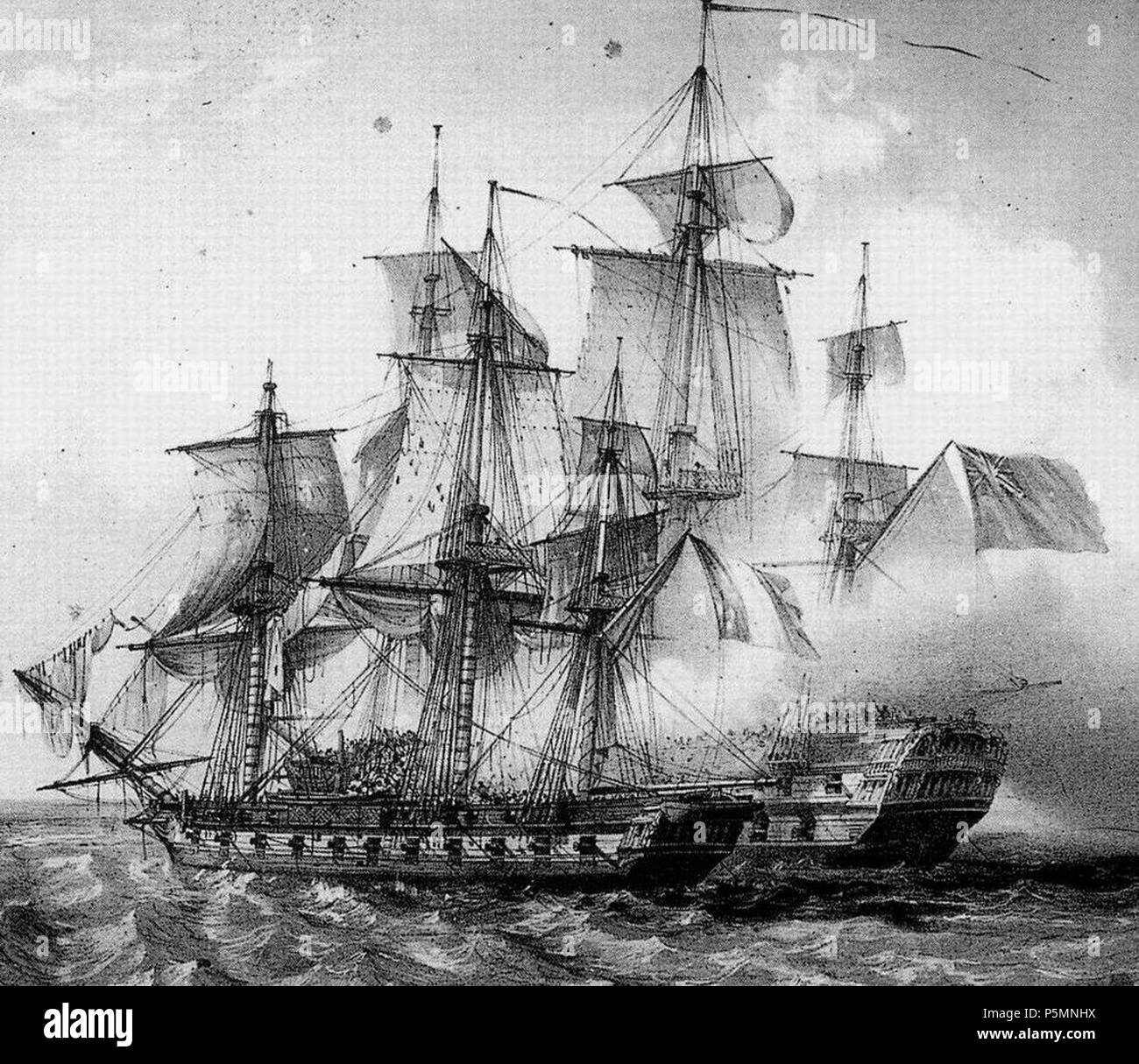 N/A. English: Capture of the East Indiaman Lord Nelson by the French privateer Bellone, under Jacques François Perroud, on 14 August 1803 .   Auguste Étienne François Mayer  (1805–1890)    Alternative names Auguste Etienne François Mayer; Auguste Etienne Mayer; Auguste Mayer; Auguste Etienne Francois Mayer  Description French painter  Date of birth/death 3 July 1805 22 September 1890  Location of birth/death Brest Brest  Authority control  : Q2871318 VIAF:51960536 ISNI:0000 0000 6662 7106 ULAN:500030137 LCCN:nb2007002353 GND:135700809 WorldCat 150 Auguste Mayer-Bellone vs Lord Nelson Stock Photo
