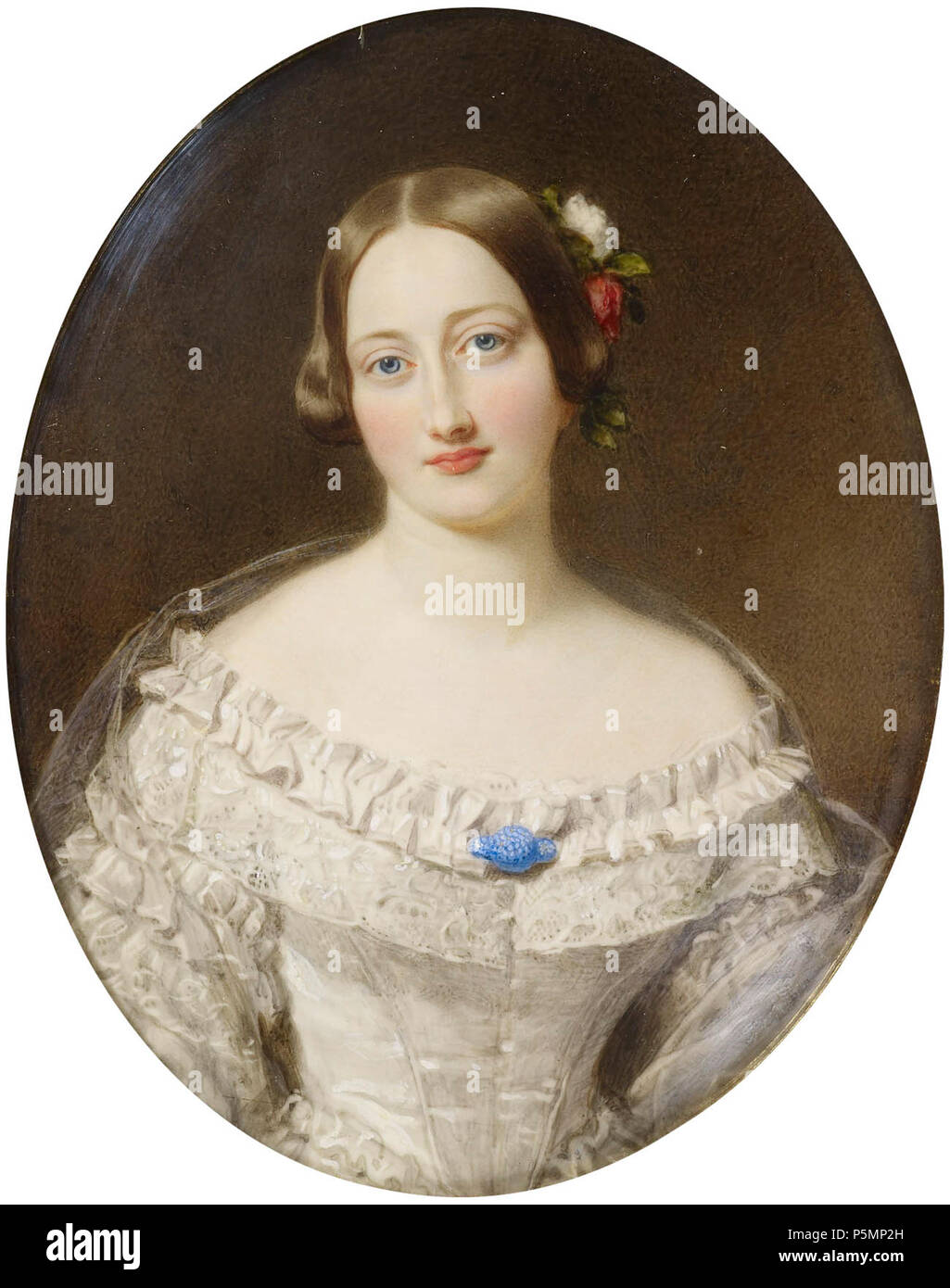 N/A. Alexandrine of Baden, Duchess of Saxe-Coburg-Gotha (1820-1904) Queen Victoria witnessed several of the Duchess of Coburg’s sittings to Sir William Ross during the Duke and Duchess’s stay at Buckingham Palace from 6 February until 4 March 1848: ‘Went later in the morning to sit with Alexandrine, whilst Ross was painting her’, she reported on 11 February (RA QVJ); ‘I again kept Alexandrine company when she sat to Ross’ (12 FebruaryFebruary); ‘Sat with dear Alexandrine, whilst she was being painted by Ross’ and ‘I sat with dear Alexandrine whilst Ross finished her miniature’ (1 March). Two c Stock Photo