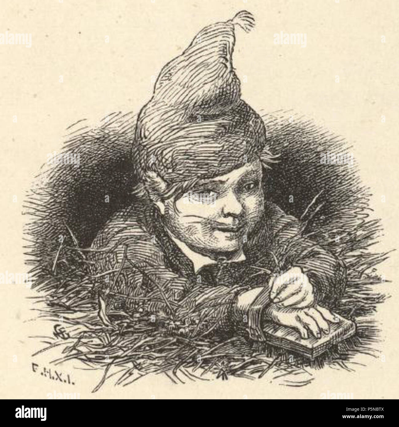 142 Asbjornsen ed., Norske folke- og huldre-eventyr 1879, inset art by Hans F Gude (d. 1903) Stock Photo