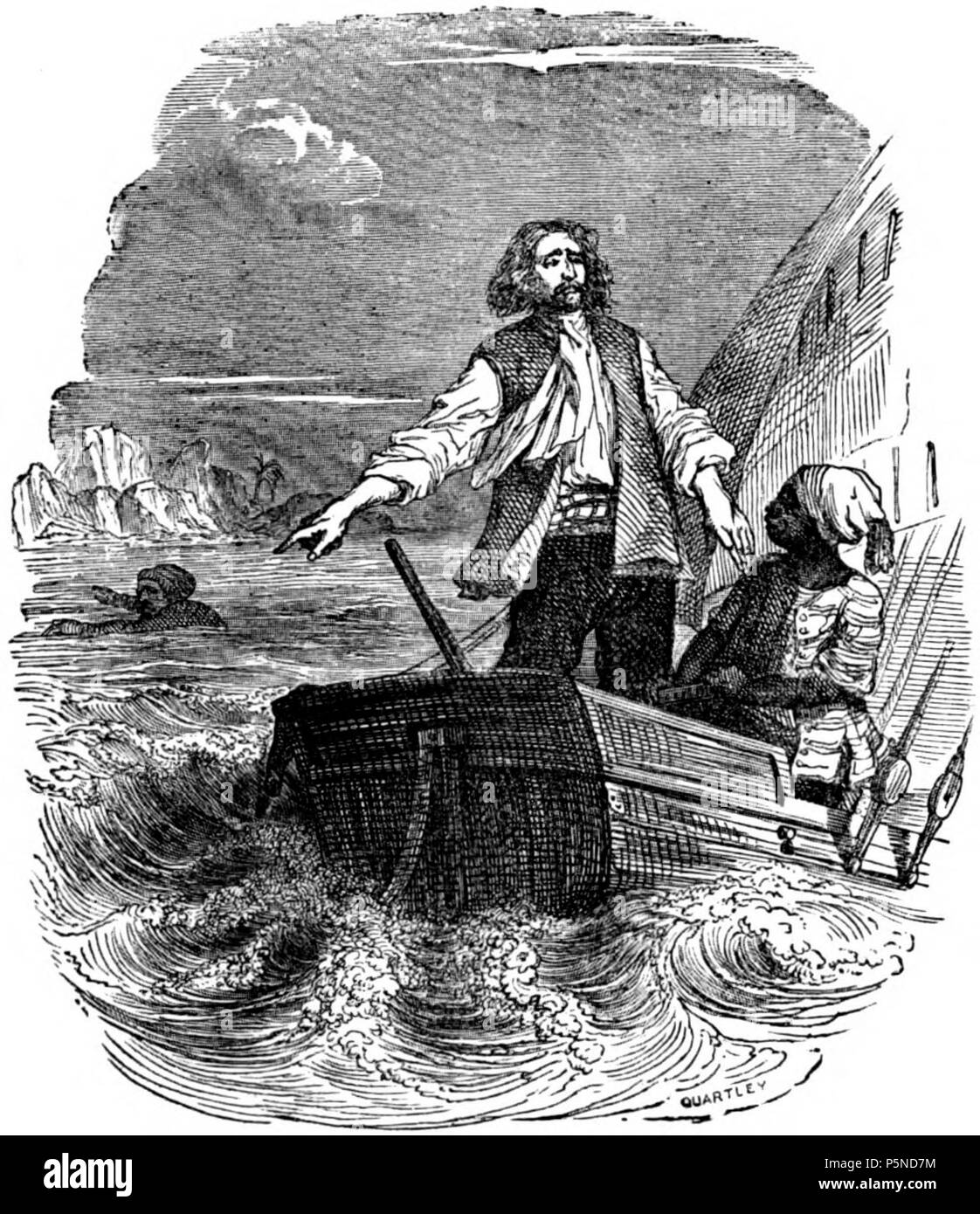 N/A. English: Illustration from Avventure di Robinson Crusoe by Daniel Defoe, Gaetano Nobile, Naples, 1842 Italiano: Immagine dal libro Avventure di Robinson Crusoe di Daniel Defoe, Gaetano Nobile, Napoli, 1842 . before 1842. Frederick William Quartley (1808-1874) 156 Avventure di Robinson Crusoe p42 Stock Photo