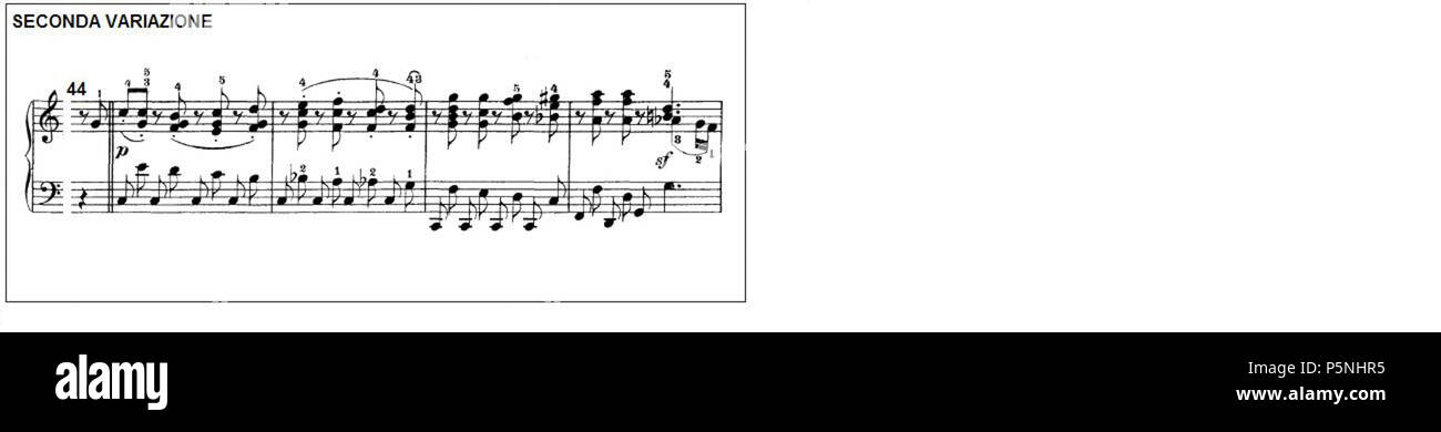 N/A. Italiano: Beethoven Sonata per piano no 10 . between 1918 and 1921. Universal Edition 181 Beethoven Sonata piano no10 mov2 03 Stock Photo