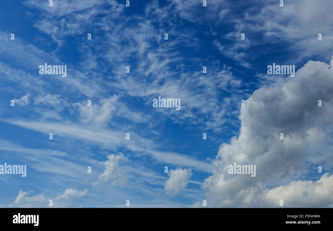 Cloudscape blue sky background with white clouds Stock Photo - Alamy
