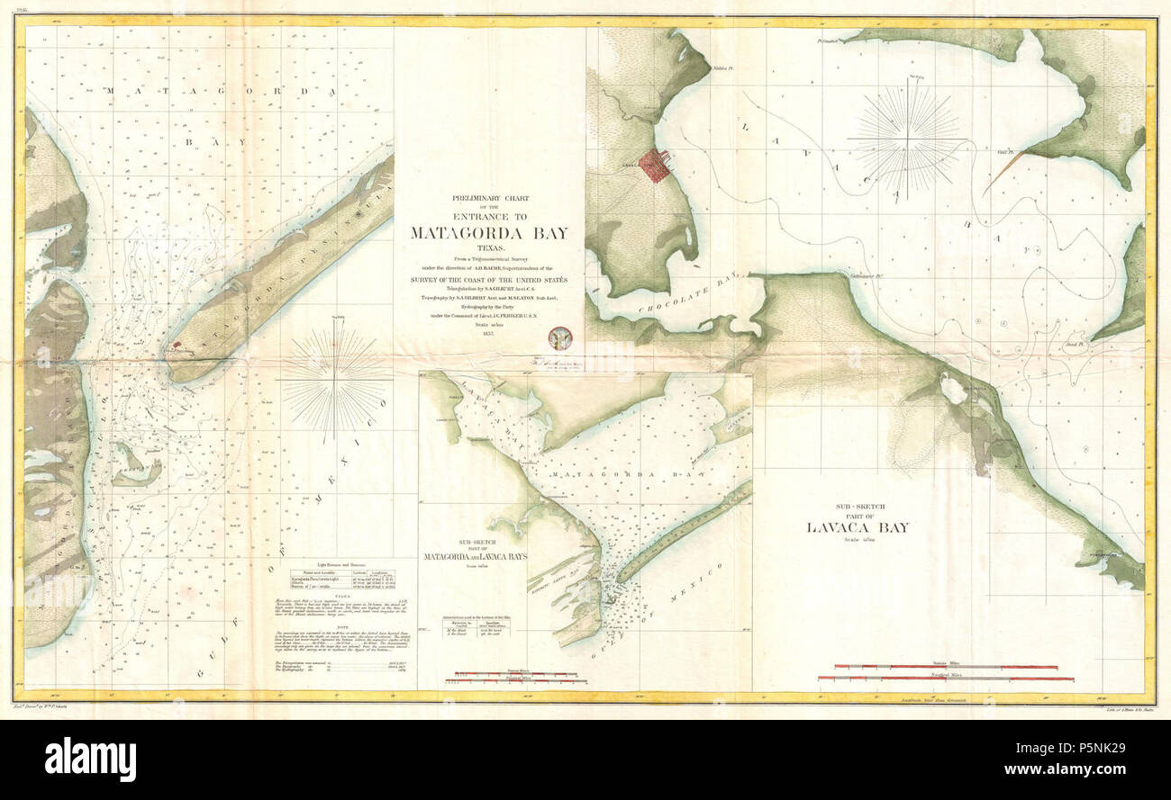 Map of matagorda texas hi res stock - 1857 Us Coast Survey Map Of Matagorda Bay And Lavaca Bay Texas Geographicus Matagordabay Uscs 1857 P5NK29 map of matagorda bay texas