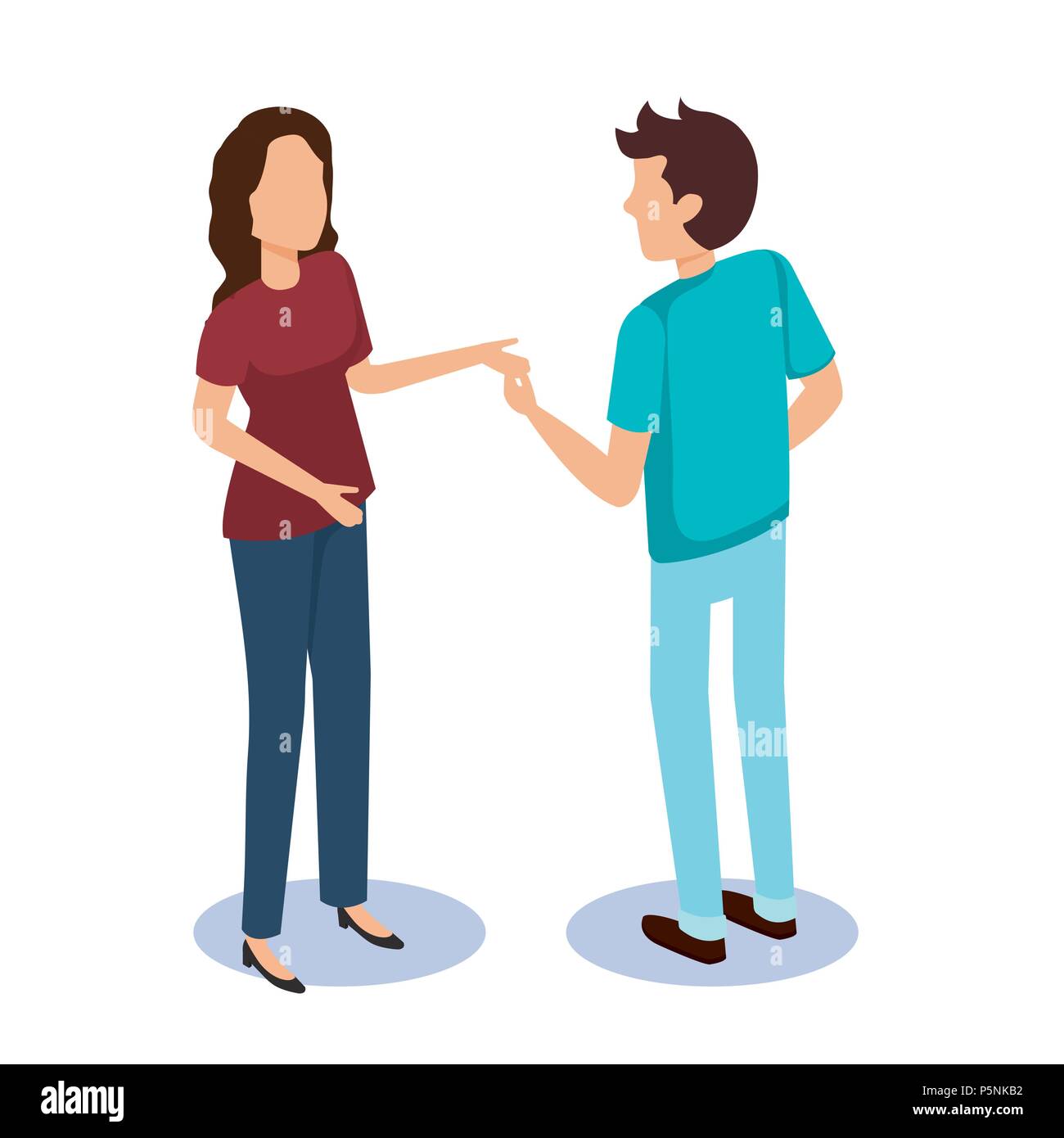 persons couple isometric avatars Stock Vector