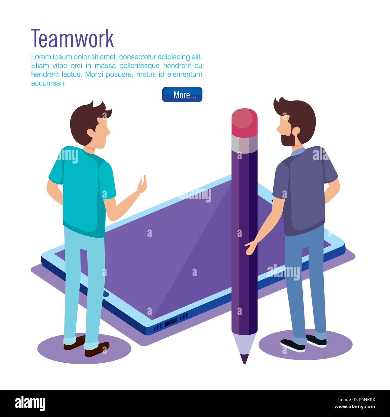 Digital Tech Teamwork digital technology with teamwork people isometric Stock Vector Image ...