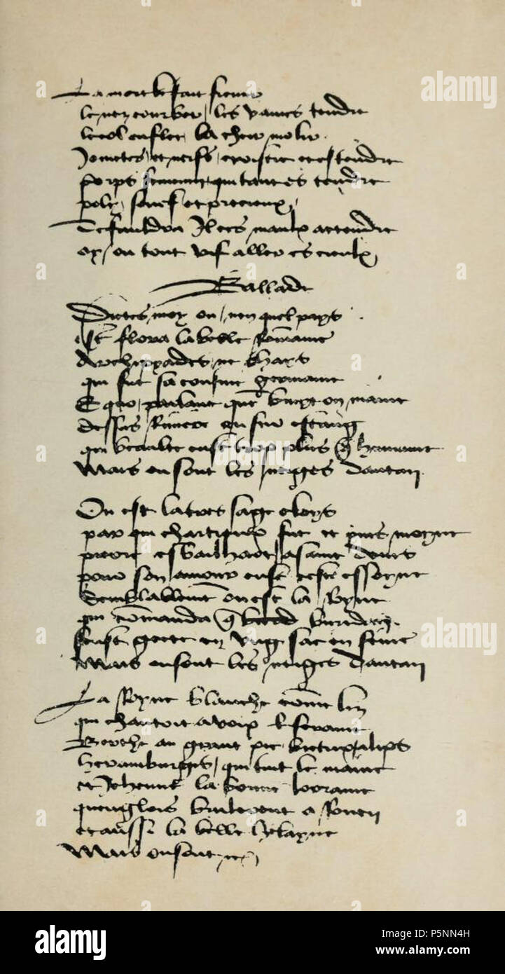 La Ballade Des Dames Du Temps Jadis N/A. English: Opening lines of Villon's 'Balade des dames du temps jadis'  from the Stockholm manuscript . 1475/1500; facsimile published 1906. Scan  archive.org; unknown 15th century scribe; text by François Villon 164