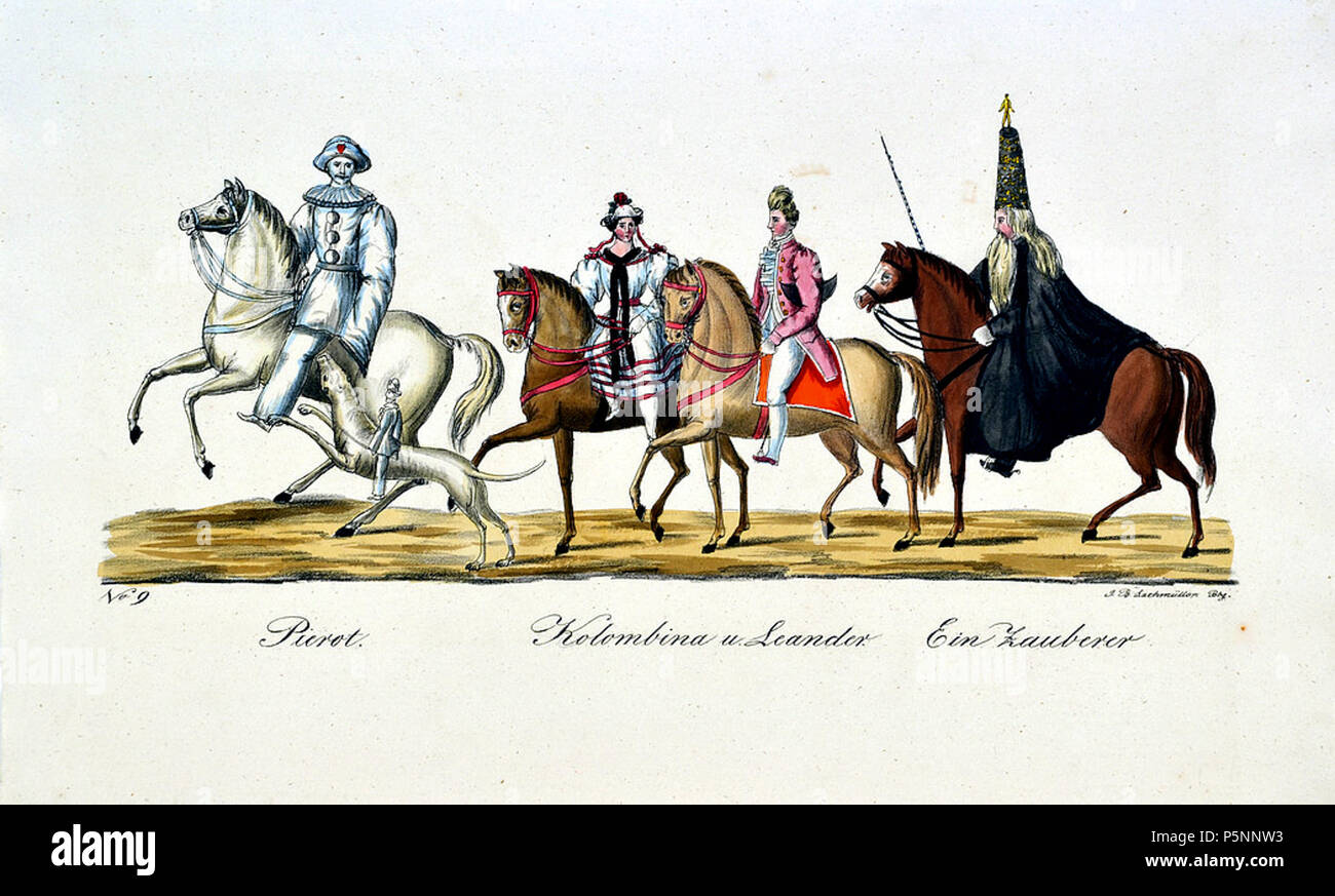 N A Tafel 9 Pierot Kolumbine Und Leander Ein Zauberer Aus