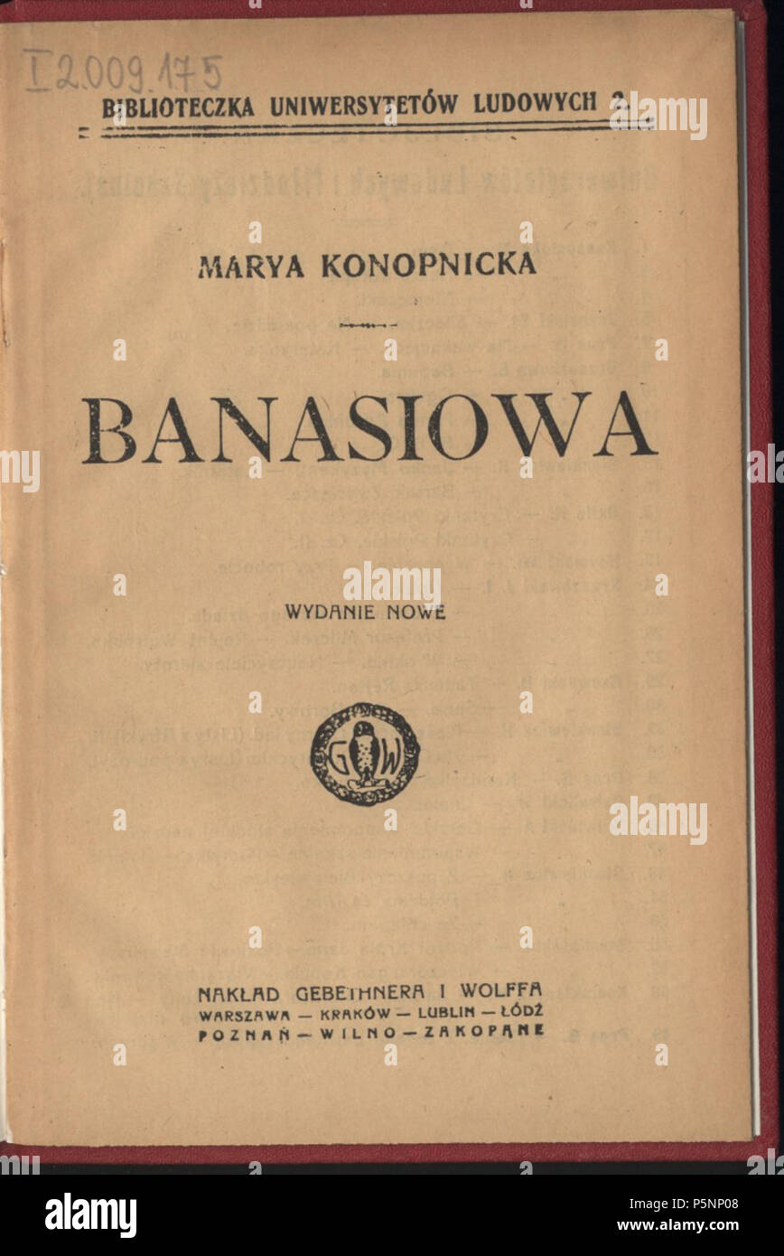 Nowela Konopnickiej Z Rodziną Mostowiaków Maria Konopnicka High Resolution Stock Photography and Images - Alamy