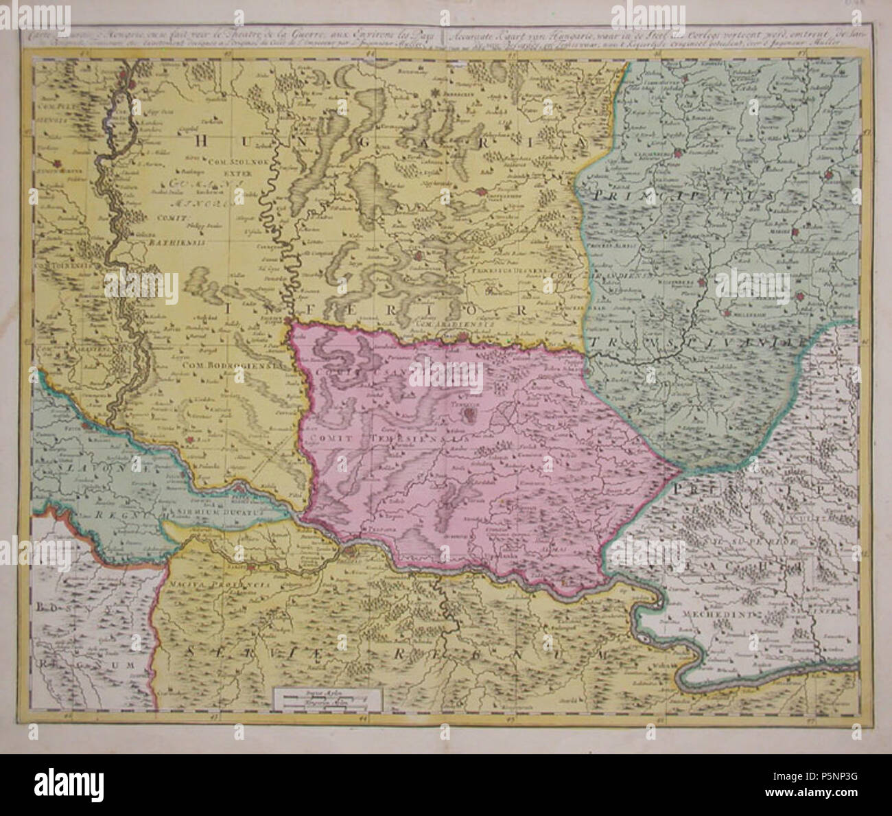 N A English Copper Engraving Hand Colored In Outline And Wash When Published This Map Shows Southern Parts Of The Habsburg Kingdom Of Hungary With The Neighboring Ottoman Province Of Temevar The Southwestern