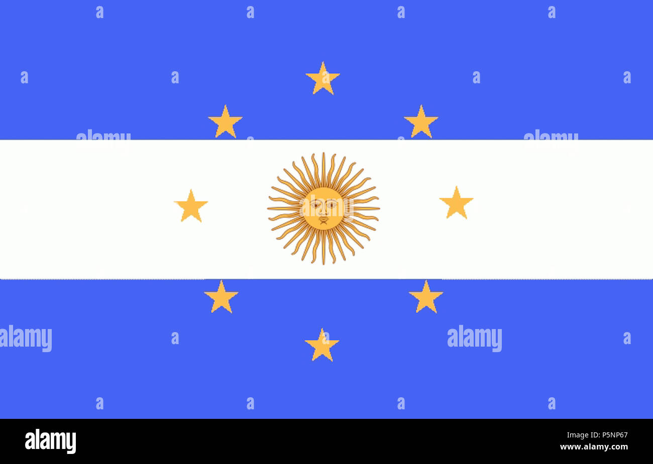 N/A. English: Flag design suggested for the Argentine Navy Jack in 1818. This flag was finally dismissed. 5 August 2007. Juan Martín de Pueyrredón (1777–1850) (Image file by Pruxo) 167 Bandera argentina 1818 marina de guerra Stock Photo