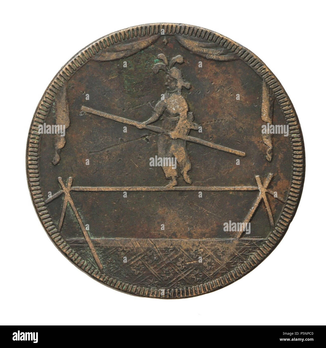 N/A. English: Bannister Circus/Troupe coin in guess 1810 . 2 January 1810.  Bannister 168 Bannister Troupe wire Stock Photo - Alamy