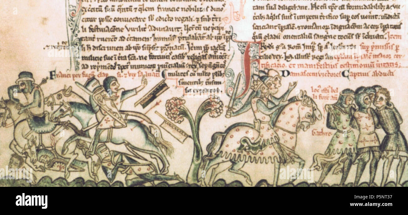N/A. English: battle of beit hanun 1239 . 13th century. matthew paris 183 Beit hanun 1239 Stock Photo