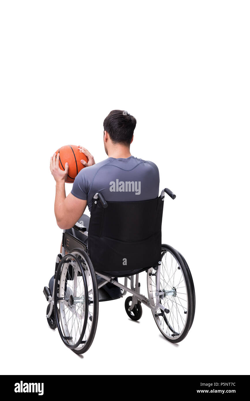 Basketball player recovering from injury on wheelchair Stock Photo Alamy