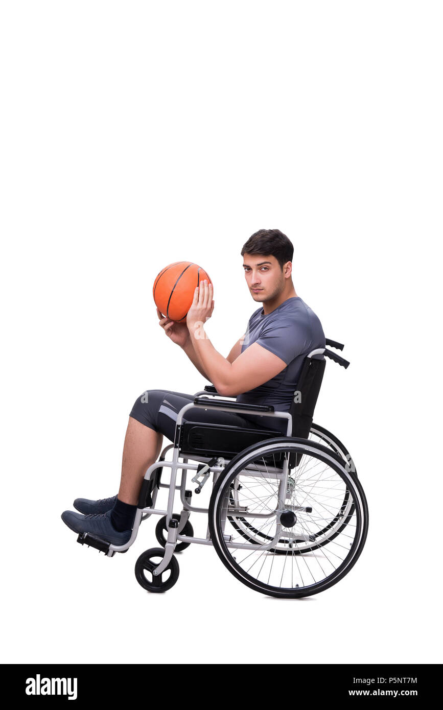 Basketball player recovering from injury on wheelchair Stock Photo Alamy
