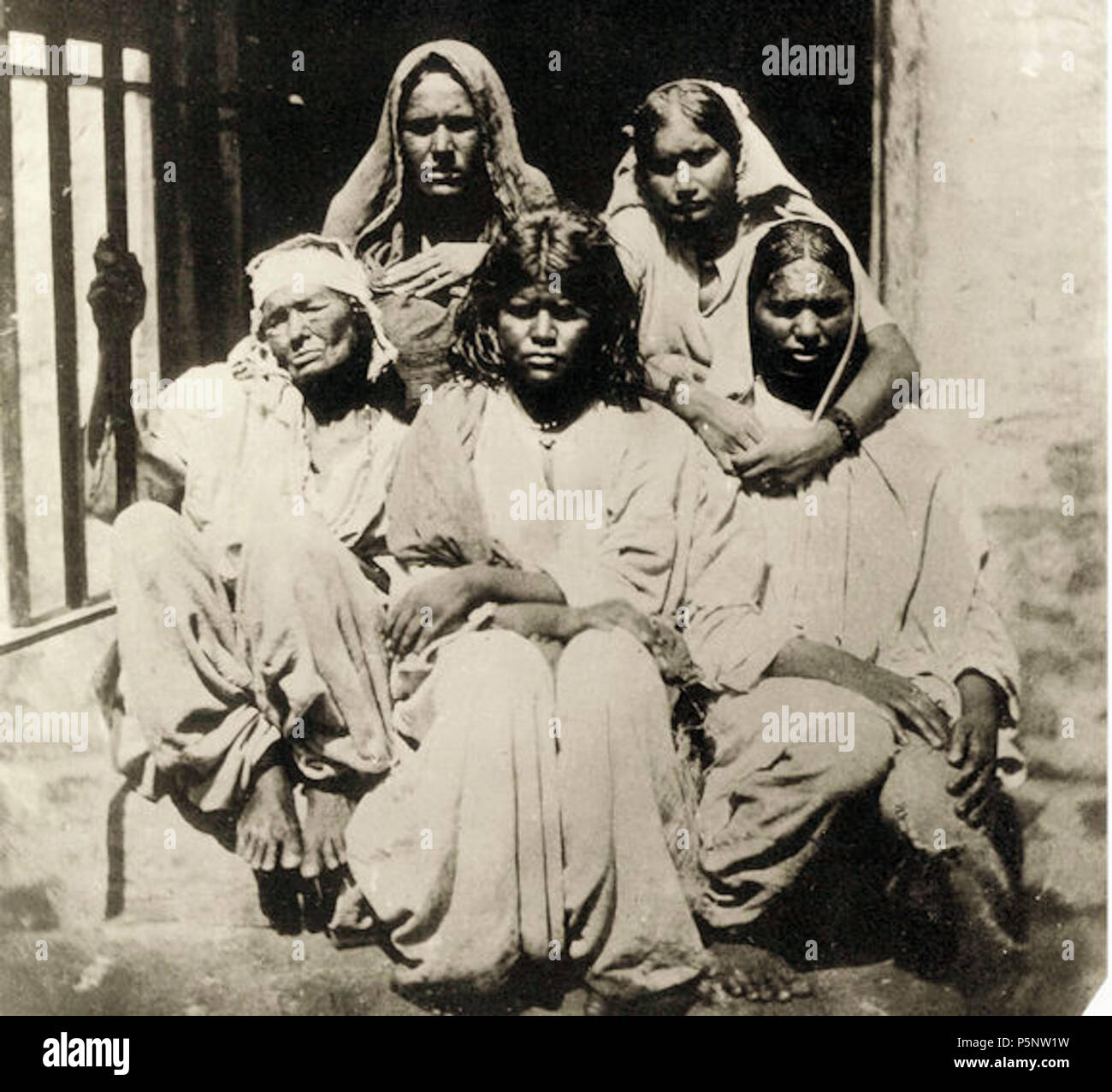N/A. English: Bengali Hindu women in prison in Alipur . circa 1856. Unknown 186 Bengali Hindu women in prison in Alipur (c. 1856) Stock Photo