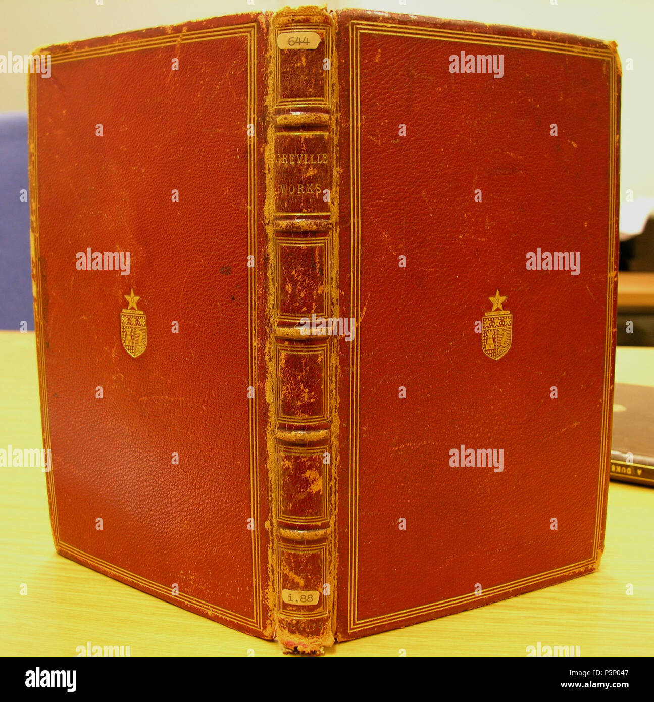 N/A. English The binding of David Garrick's copy of Greville's Workes