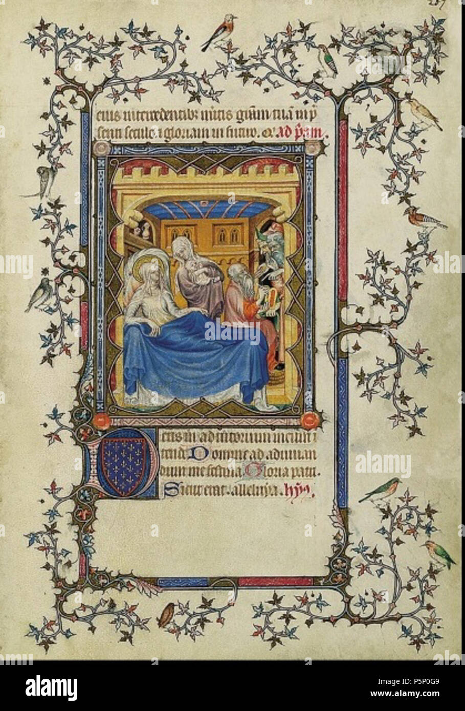 N/A. Birth and Naming of Saint John the Baptist, from the Petites Heures du Duc de Berry . before 1388. Unknown 205 Birth and Naming of Saint John the Baptist Petites Heures du Duc de Berry Stock Photo