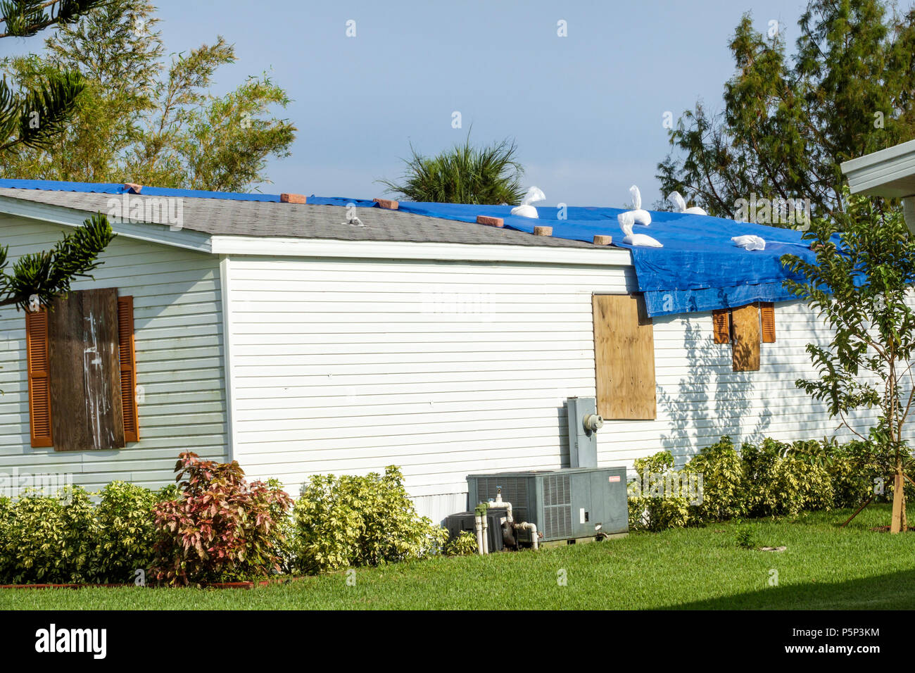 Florida, Belle Glade, after Hurricane Irma, storm wind water damage