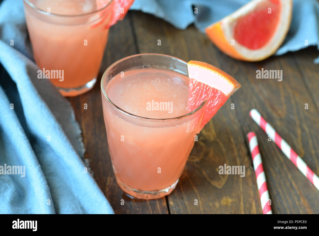 Grapefruit drink, slush frozen beverage, Citrus Iced Drink Stock Photo