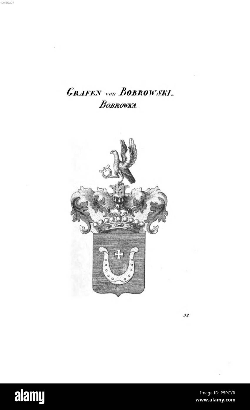 N/A. Wappen Bobrowski Bobrowka - Tyroff HA.jpg . between 1846 and 1865. Unknown 214 Bobrowski Bobrowka - Tyroff HA Stock Photo