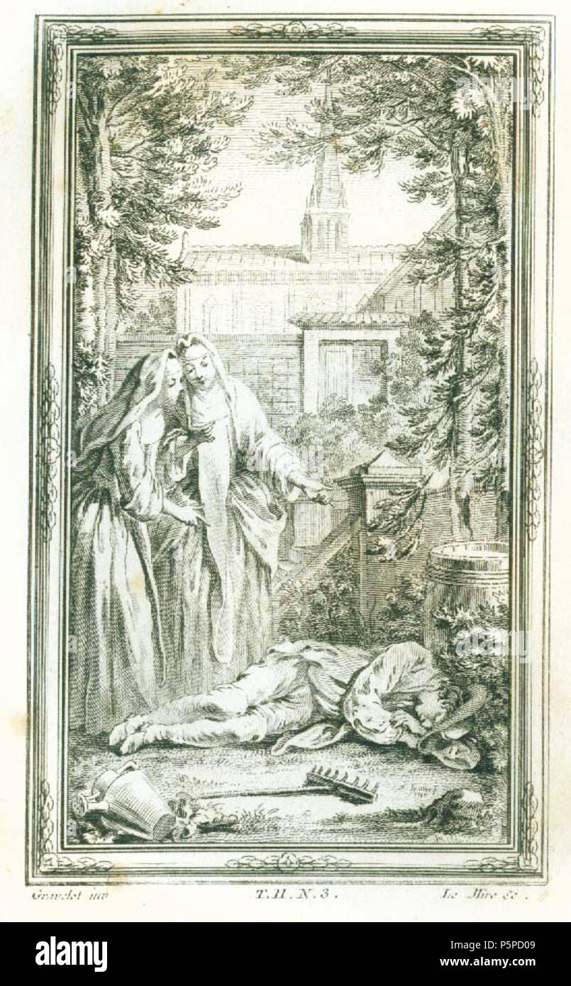 N/A. Decameron . 1755. Gravelot, dessin - Noël Le Mire, sculpt. 214 BOCCACCIO Decamerone T2 N3 Gravelot-Le Mire 1755-2 Stock Photo