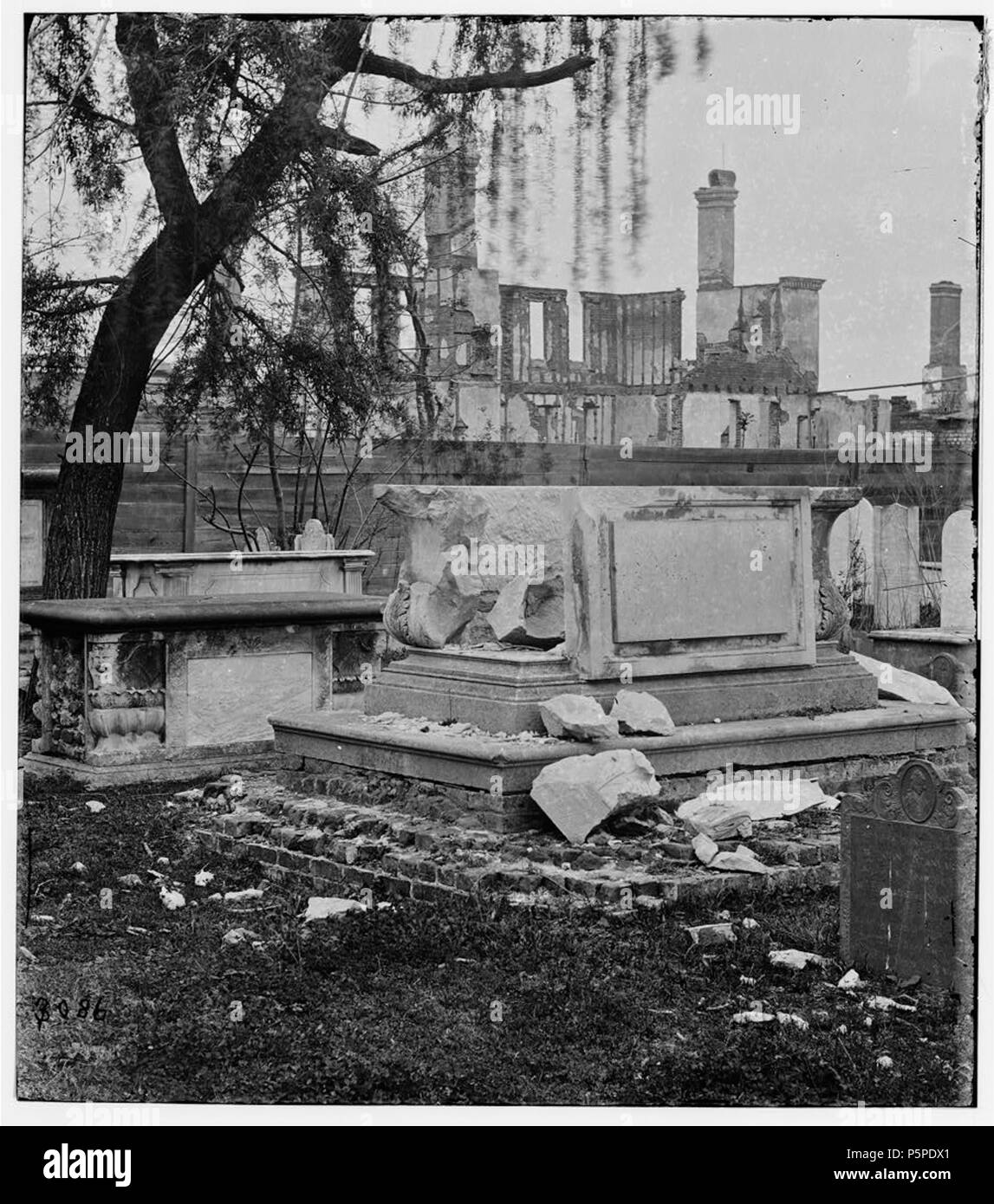 N/A. English: View of the bombed graveyard of the Circular Church, Charleston, Charleston County, South Carolina. Library of Congress, Washington, D. C. April 1865.   George N. Barnard  (1819–1902)     Alternative names G. N. Barnard; George Barnard; George Norman Barnard  Description American photographer and daguerreotypist Best known for his album of sixty-one albumen prints in 'Photographic Views of Sherman's Campaign' (pub. 1866) documenting the battlefields after Sherman's march through the South.  Date of birth/death 23 December 1819 4 February 1902  Location of birth Coventry  Work loc Stock Photo