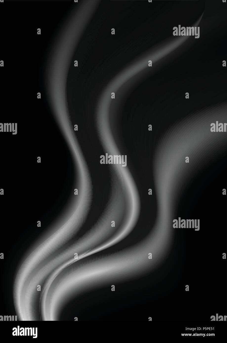 Dark abstract monochrome smoke waves background. Vector graphic design Stock Vector