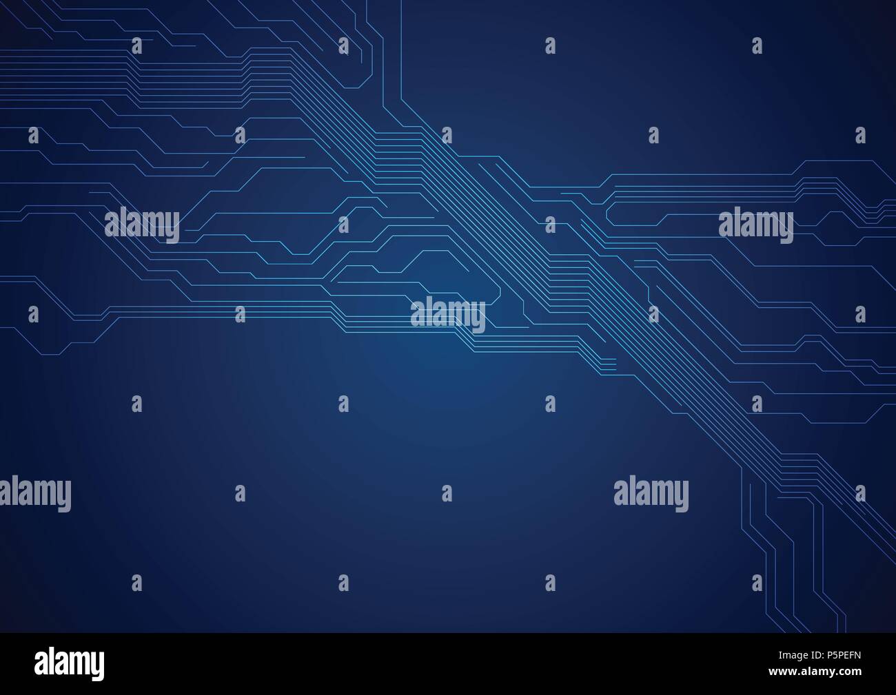 Dark blue futuristic digital circuit board technology background ...