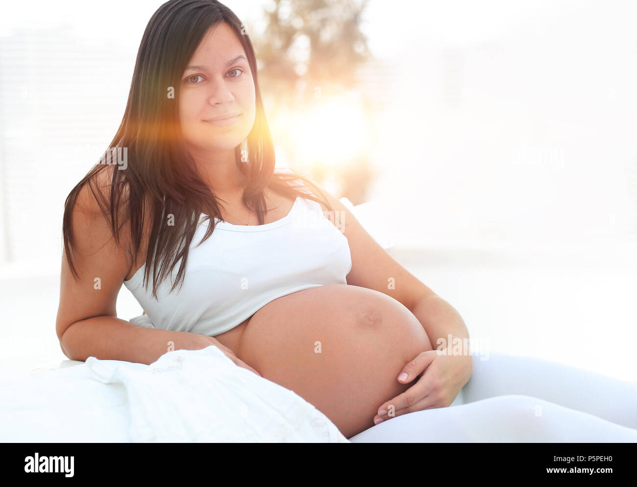 Sweet soft belly woman flat