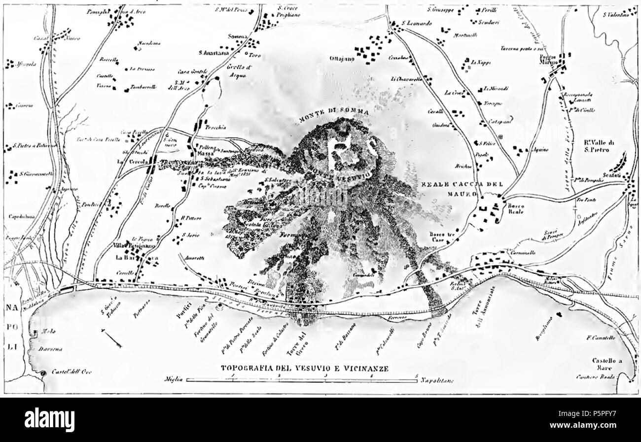 234 Breve cenno della eruzione vesuviana del maggio 1855 mappa Stock Photo