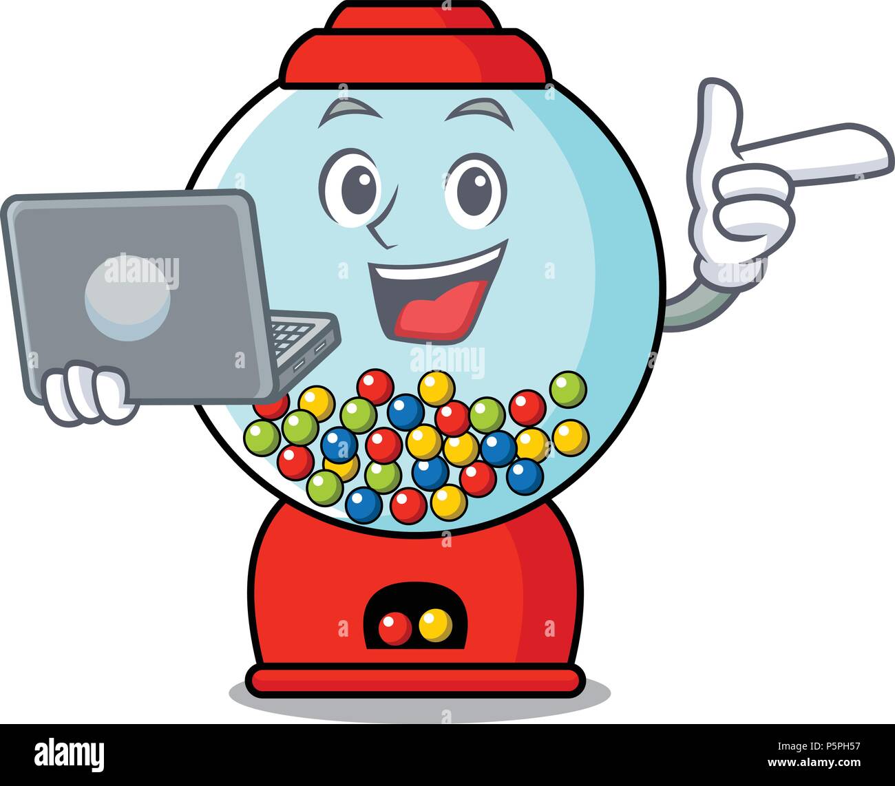 With laptop gumball machine character cartoon Stock Vector Image & Art ...