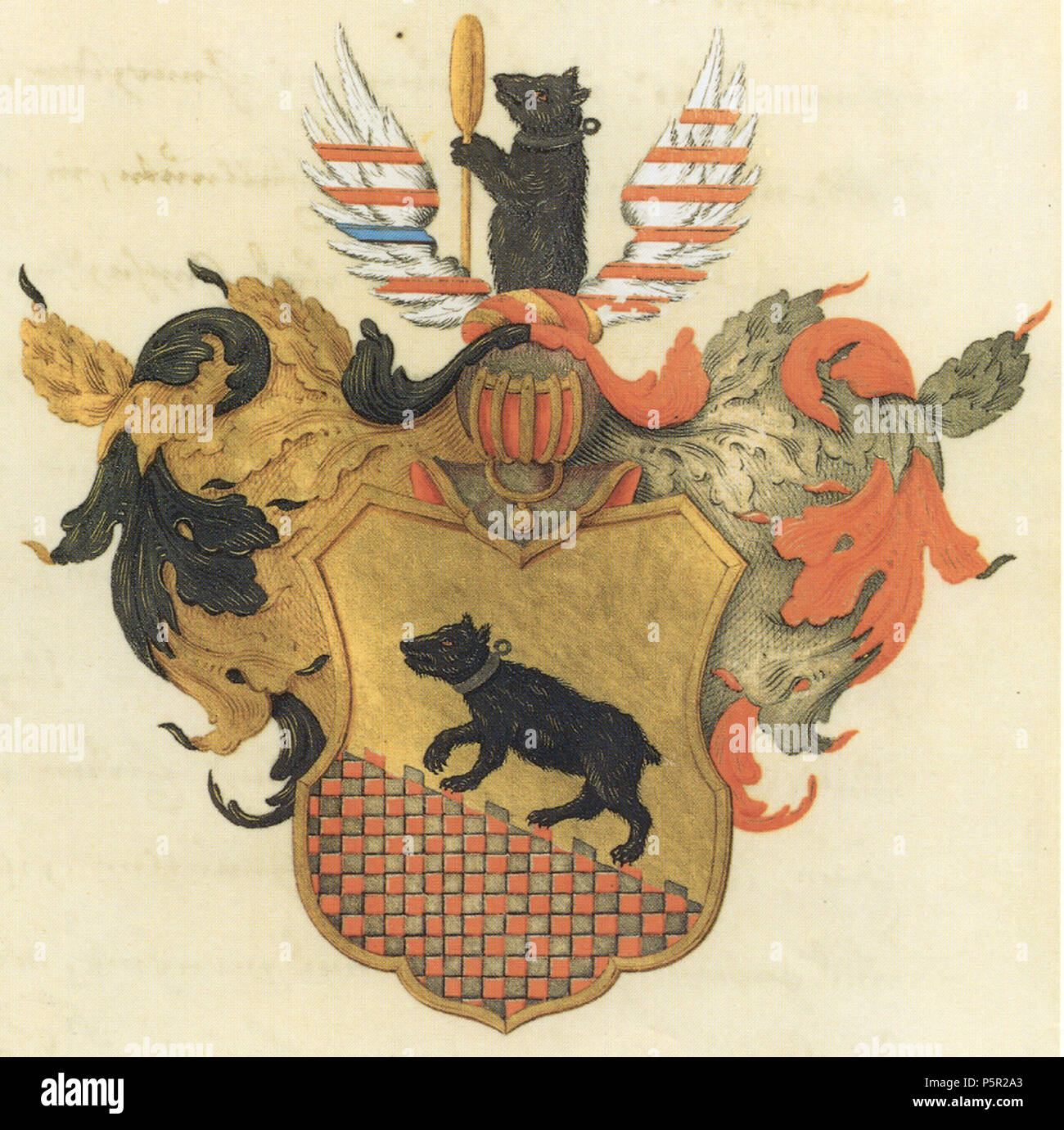 N/A. Deutsch: Wappen der Familie von Bernuth . 20 November 1786. Friedrich Wilhelm II., König von Preußen 193 Bernuth-Wappen Stock Photo