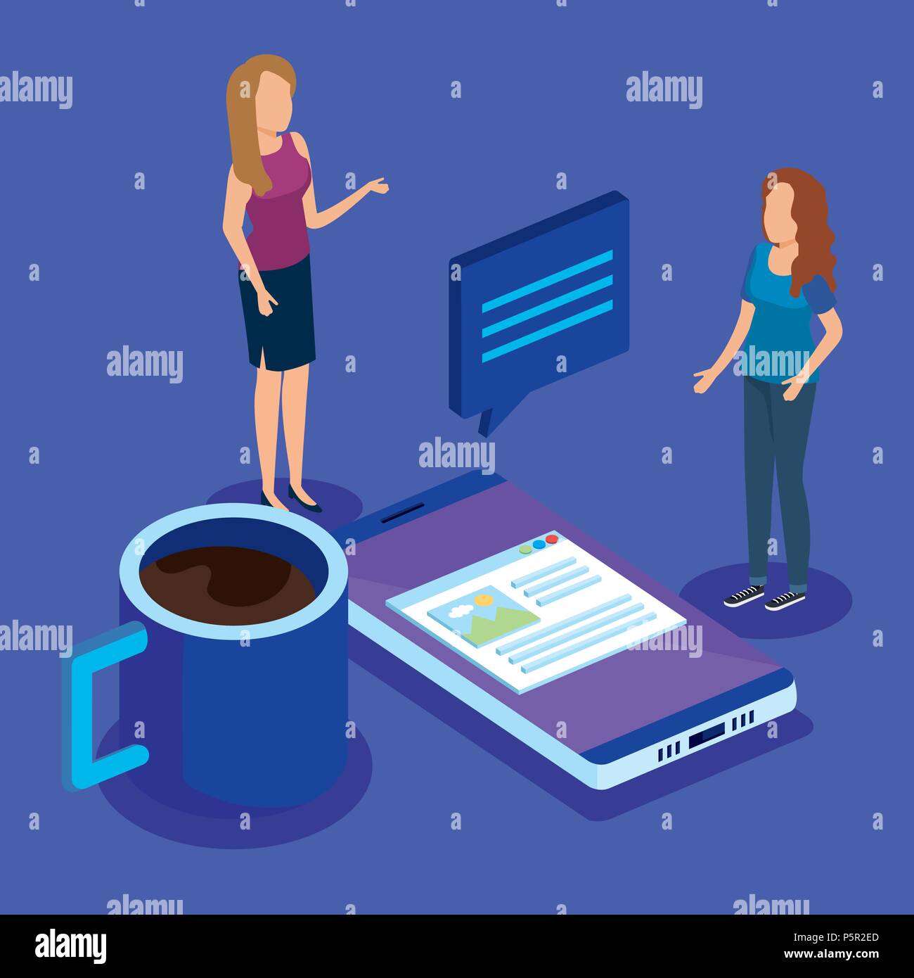 digital technology with teamwork isometrics Stock Vector Image & Art ...