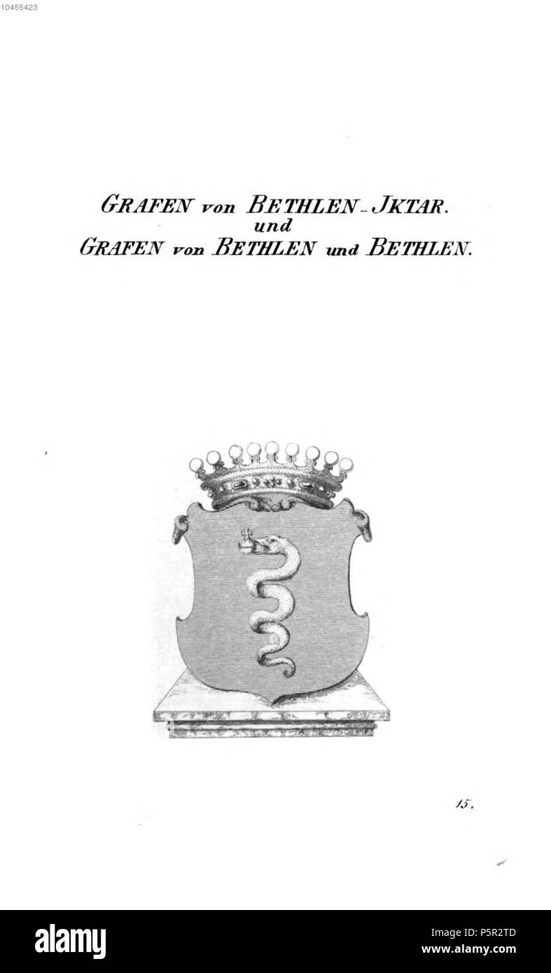 N/A. Wappen Bethlen Jktar - Tyroff AT.jpg . between 1831 and 1868. Unknown 195 Bethlen Jktar - Tyroff AT Stock Photo