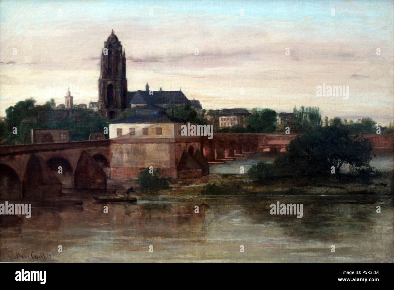 1858 Courbet Blick auf Frankfurt am Main anagoria. Stock Photo