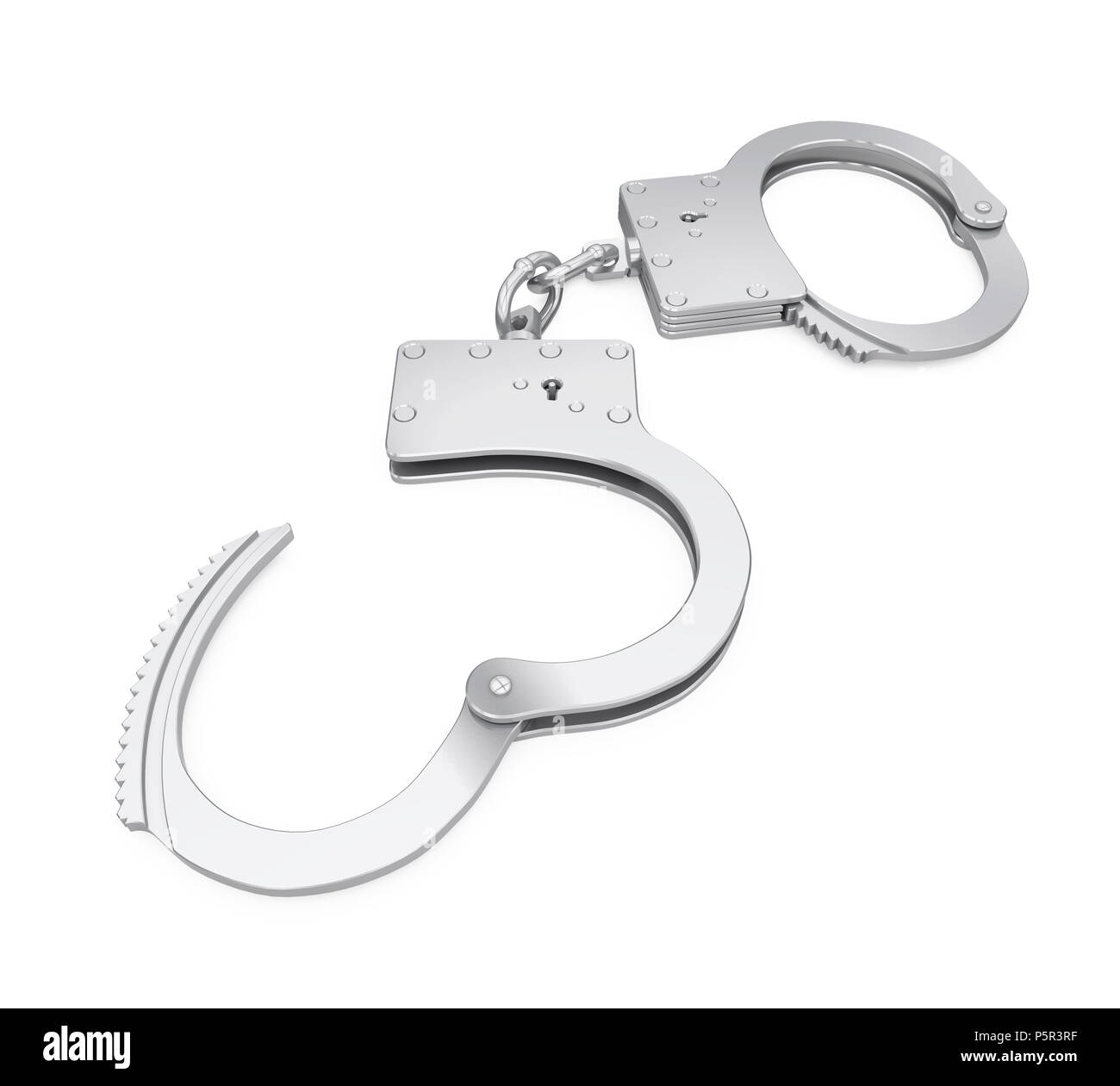Metal Handcuffs Isolated Stock Photo Alamy