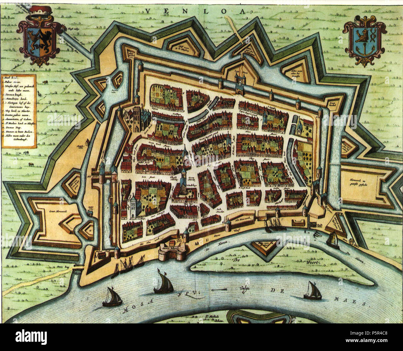 N/A. Venlo from 'Blaeu's Toonneel der Steden' (Dutch city maps, Edited by Willem and Joan Blaeu), 1652. 1652. Willem and Joan Blaeu 207 Blaeu 1652 - Venlo Stock Photo