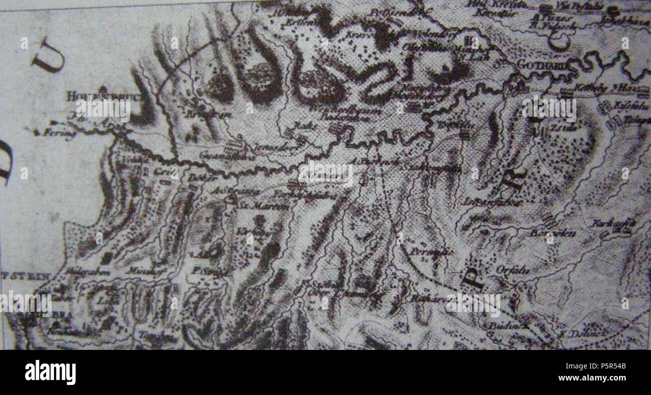 N/A. The map of Neuhaus am Klausenbach (Vasdobra) manor . 1785. József Kenedics 43 A dobrai uradalom (1785) Stock Photo