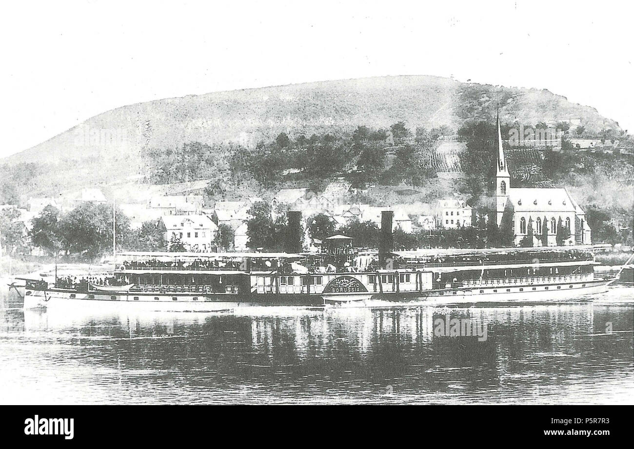 N/A. Deutsch: Der Raddampfer Borussia bei Filsen auf Talfahrt . 1904. Unknown 225 Borussia (ship, 1899) 001 Stock Photo